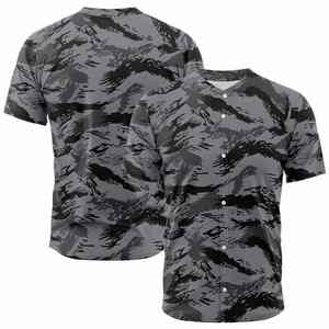 Design personnalisé lettre de broderie sublimation hommes maillot de baseball col en V chemises de softball respirant caractéristique vente en gros en vrac - Product Image 3