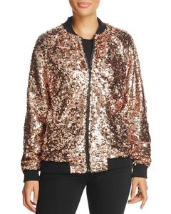 Veste à paillettes pour femmes de haute qualité grande taille Zip-Up Glitter Bling Bomber vêtements d'extérieur femmes paillettes danse dames vestes et manteaux - Product Image 2