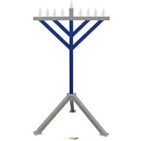 Menorah classique religieuse juive en métal en acier inoxydable avec porte-huile en verre, Menorah juive moderne Hanukkah à 9 bras en vente en gros - Product Image 6