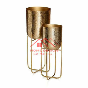 Accesorios de decoración para el hogar y la sala de estar con acabado de Color plateado, diseño en relieve, superventas, soporte de maceta de Metal de aluminio - Product Image 5
