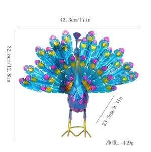 Gran estatua de pavo real de metal para jardín, patio, decoración artística para el hogar - Product Image 5