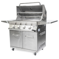 Barbecue à gaz CSPS à hauteur réglable, 4 brûleurs, inox 304, 54 000 BTU, commande tactile, chariot, extérieur, non revêtu, facile à assembler