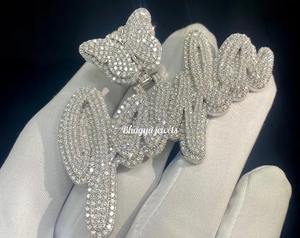 RB Gems Custom 925 Sterling Silver Moissanite Diamond Pendant para hombres 3D Rose Gold 3D Face Bezel Setting Hip-Hop White Gold - Product Image 3