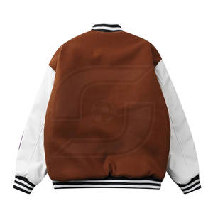 2023 nouveauté Lettermen veste décontracté couleur unie toile veste avec col montant - Product Image 2