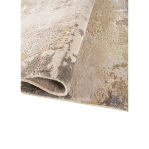 Tattvam Abstract Pattern Ivory Hand Knotted Wool & <b>Bamboo</b> Silk Rug for Home Use-Esk-9017 - Product Image 2