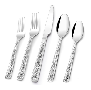 Cuchara de postre de acero inoxidable para manualidades elegantes, juego de cubiertos artesanales, cubiertos de restaurante, incluye cuchara de 5 piezas - Product Image 1