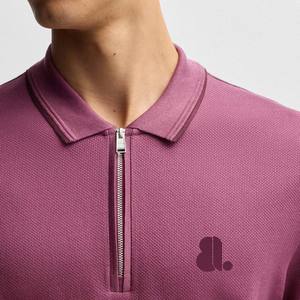 เสื้อสตรีทแวร์ผู้ชาย แขนสั้น ซิปหน้า 1/4 ซิป 1/2 ซิป ระบายอากาศได้ดี ผลิตจากใยไผ่ 100% ดีไซน์ซิปด้านหน้า - Product Image 3