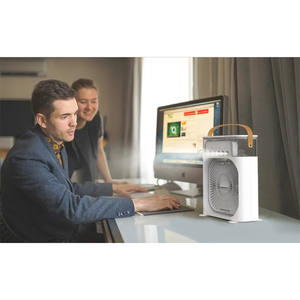 Ventilador Humidificador Portátil Moderno para el Hogar, Enfriador de Aire Pequeño con 3 Velocidades, Aire Acondicionado de Plástico con Energía Eléctrica y Solar - Product Image 1