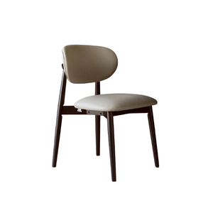 Sillas de comedor contemporáneas con respaldo esculpido y marcos de madera oscura - Product Image 1