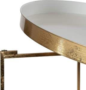 Modern Glam Round Metal <b>Coffee</b> <b>Table</b> Modern Metal Circle <b>Coffee</b> <b>Table</b>: Indoor <b>Outdoor</b> Accent <b>Table</b> - Product Image 3