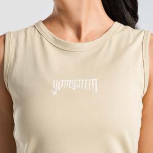 Camiseta sin mangas AXE beige de tela tejida transpirable - Product Image 5