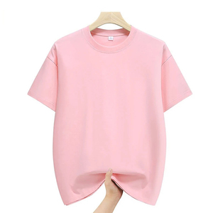 Mezcla de algodón esencial cómoda camiseta informal de manga corta de gran tamaño con cuello redondo para capas y uso al aire libre - Product Image 3