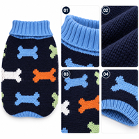 Pull Jacquard Tricoté pour Animaux FNJIA – Chandail Chien Motif Argyle et Rayures – Vêtements Chauds d'Hiver pour Chiots – Vente Directe Usine