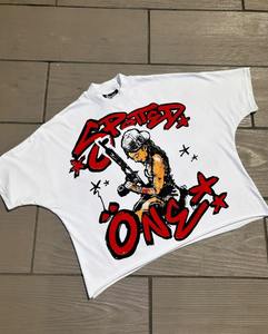 Wholesale Unisex Acid Washed Vintage T-Shirt 300 Gsm 100% Cotton Oversized Boxy Fit <b>Cropped</b> <b>Top</b> for <b>Men</b> Slim Fit - Product Image 2