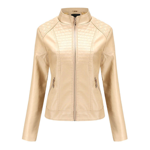Veste en cuir noir printemps automne veste de motard pour femmes manteau en cuir pour femmes de bonne qualité veste en simili cuir pour femmes personnalisée - Product Image 2