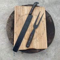 Couteau à découper la viande forgé en acier inoxydable professionnel poitrine trancher la dinde 9 pouces BBQ fourchette ensemble couteau à poitrine en acier VG-10