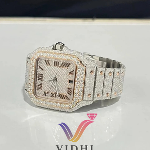 Vidhi đồ trang sức Tự động đồng hồ cơ khí cho nam giới hip hop phong cách phòng thí nghiệm Grown Iced Bust kim cương Tester Silicone ban nhạc Glass quay số - Product Image 3