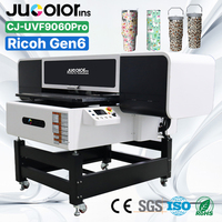 Impresora UV de Cama Plana Jucolor 9060 6090 con Plotter de Inyección de Tinta Digital Automático Ricoh Gen6 para Acrílico, Vidrio, Cuero, Madera, Azulejo, PVC