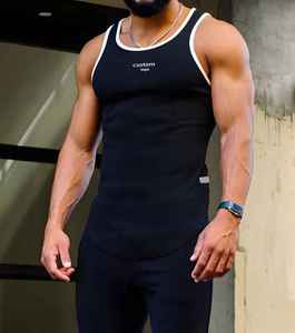 Débardeur de sport pour homme personnalisé, respirant, séchage rapide, en spandex/coton, col en V, musculation, fitness, sans manches - Product Image 1