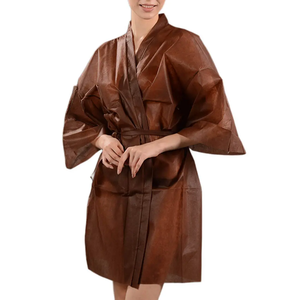 Bata de Spa Desechable de Poliéster No Tejido, Ecológica, Resistente al Agua, de Alta Calidad, Uniforme Blanco y Negro para Salón - Product Image 2