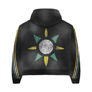 Conjunto de chándal de dos piezas con lavado ácido de gran tamaño, chándal transpirable con logotipo personalizado en blanco, ropa deportiva Vintage para hombre - Product Image 3