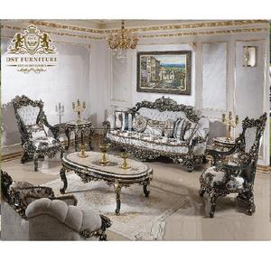 Ensemble de canapés de salle de télévision de luxe de style mexicain Ensemble de canapés rembourrés au design turc traditionnel Ensemble de canapés classiques sculptés en français - Product Image 1