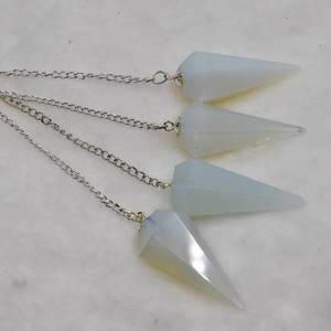 Wholesale Beautiful <b>Natural</b> <b>Crystal</b> Opalite Stone Faceted Irregular Sky Blue Feng Shui Pendulums for Reiki Healing Dowsing - Product Image 3