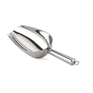 Hecho EN LA India Pala de hielo de acero inoxidable Cuchara Utilidad resistente Cucharas de metal multiusos Acabado en plata - Product Image 1