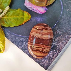 Venta al por mayor Brown Chocolate Jasper Palm Stone - Pocket Worry Stone para relajación - Product Image 3