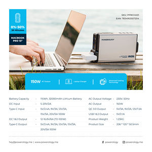 Powerology 32000mAh 150W <b>Mini</b> Power Station With <b>AC</b> Output - Product Image 5