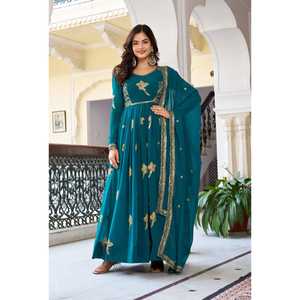 ชุดคลุมปาร์ตี้ผ้า georgette ปลอมพร้อมงานปาร์ตี้ปาร์ตี้ pent and dupatta - Product Image 1