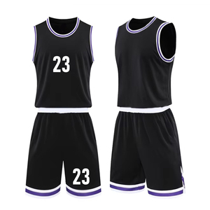 Vêtements de sport unisexe Maillots sans manches avec short Vêtements de sport en polyester imprimé Bsci Ensemble de maillots de basket-ball avec logo personnalisé - Product Image 3