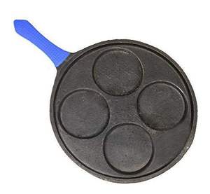 Fabriqué en Inde Poêle à frire divisée à deux rondes et à un rectangle pour griller, plaque de cuisson Triple poêle de super qualité - Product Image 6