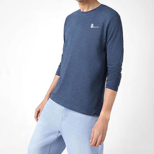 Nouveau T-shirt à manches longues col rond en coton avec logo personnalisé pour homme - Product Image 1