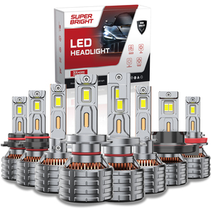 หลอดไฟหน้ารถยนต์ LED สว่างมาก200W สี่ท่อทองแดง9006 9012 H11 H4ไฟหน้ารถ H7 - Product Image 2