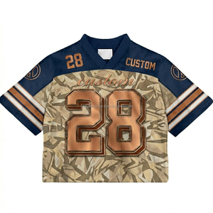 Vintage Style Oversized Football Jersey Custom Logo Mesh Fabric Breathable American Football Shirt Streetwear Drop Short - Product Image 2