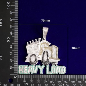 ขายดีจี้รถบรรทุก925เงินสเตอร์ลิงแบบหนักประดับเพชรโมอิสชุบทองสไตล์ฮิปฮอปในราคาที่ดีที่สุด - Product Image 2