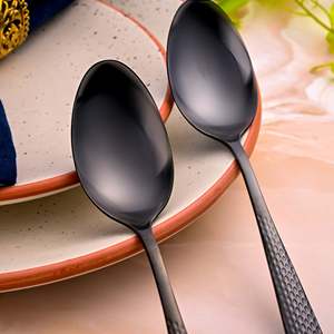 Juego de 2 Cucharas de Acero Inoxidable Color Negro Ónix con Acabado Espejo para Fiestas - Product Image 4