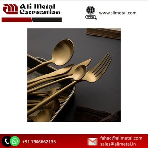 High Quality Decent Flatware Stainless Steel <b>Set</b> <b>Golden</b> Polished Dinnerware <b>Cutlery</b> <b>Set</b> Tableware For Event Party Hotels - Product Image 3