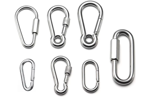 Harga pabrik kualitas tinggi pir berbentuk kait jepret tugas berat klip <span class=keywords><strong>Carabiner</strong></span> DIN5299B baja anti karat 304/316 kait jepret musim semi - Product Image 6
