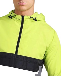 High Quality Custom Logo Turtleneck Paneled Half Zipper Unisex Polyester Windbreaker Men's <b>Jackets</b> - Product Image 2