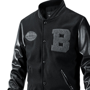 Haute qualité hommes décontracté Letterman vestes couleur unie Baseball veste XS taille Offre Spéciale uni teint pour vêtements d'hiver - Product Image 5