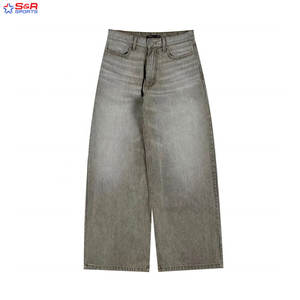 Pantalones vaqueros de hombre de alta calidad personalizados con servicio OEM, pantalones vaqueros lavados rectos, ropa de calle transpirable, pantalones vaqueros rasgados de nuevo diseño - Product Image 5