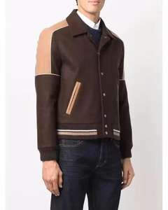 Custom Cowhide Leather Varsity Bomber <b>Jacket</b> for Men Winter Street Style Letterman Baseball <b>Jackets</b> Wool - Product Image 6