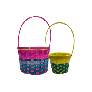 Venta al por mayor de cestas de bambú vietnamitas coloridas de alta calidad: elementos esenciales de Pascua con estilo ecológico - Product Image 1
