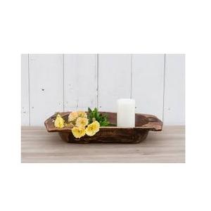 Grand saladier en bois rustique, centre de table décoratif, plateau à bougies en bois fini à la main, saladier en bois en gros - Product Image 1