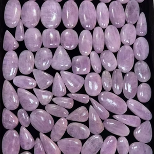 Lot en gros de cabochons en pierre précieuse de quartz kunzite naturel pour la fabrication de bijoux, formes variées, haute qualité - Product Image 1