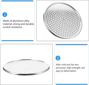 ถาดอบแบบไม่ติดทนความร้อนมาใหม่ถาดพิซซ่าอลูมิเนียมแบบมีรูพรุนพร้อมฝาปิดสำหรับใช้ในเชิงพาณิชย์ - Product Image 3