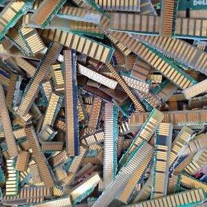 <b>GOLD</b> PLATED CPU PINS CERAMIC PROCESSOR SCRAP and <b>TRIMMED</b> <b>GOLD</b> RAM FINGERS for <b>GOLD</b> RECOVERY - Product Image 4