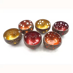 เชิงเทียนคริสมาสต์เปลือกมะพร้าวทำมือที่วางเทียนตกแต่งที่ทันสมัยเป็นมิตรกับสิ่งแวดล้อมของขวัญที่ทำด้วยมือ - Product Image 3